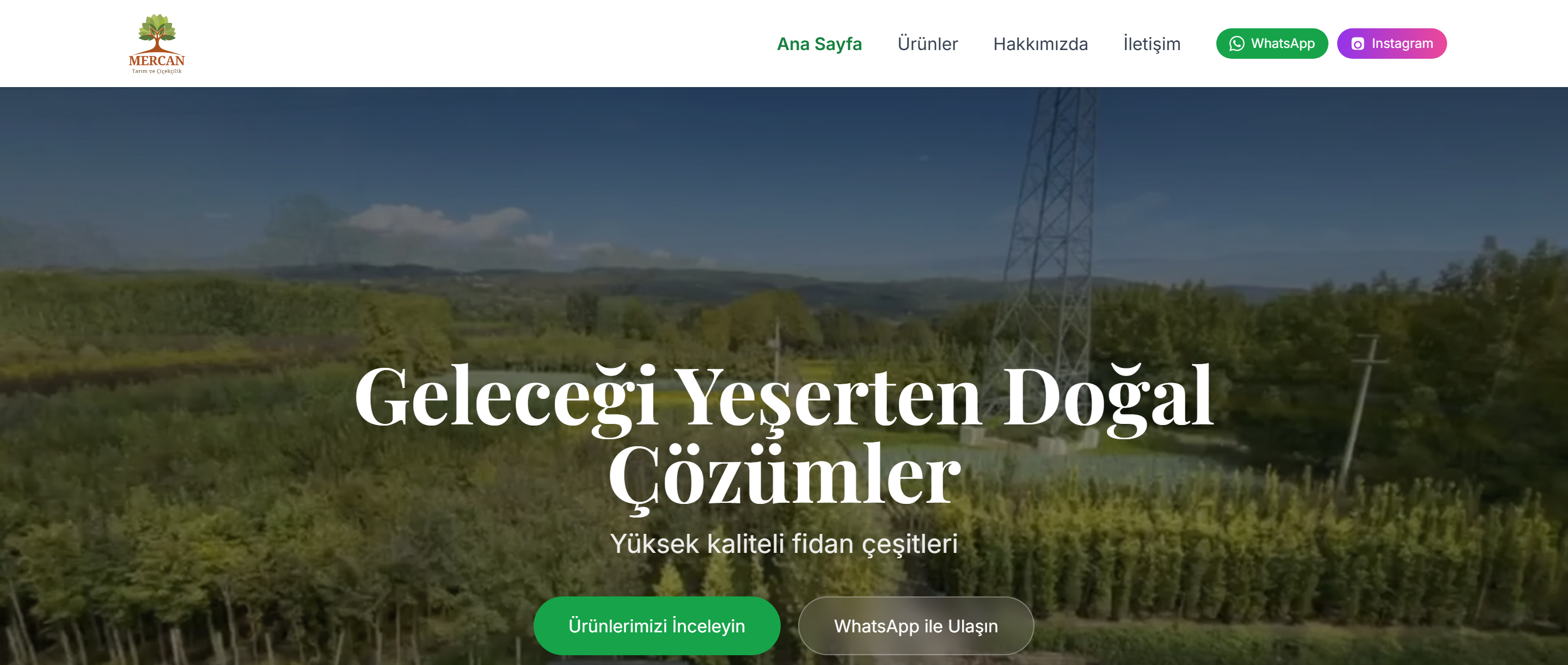 Mercan Tarım ve Fidancılık — Botfabrika portfolyo projesi